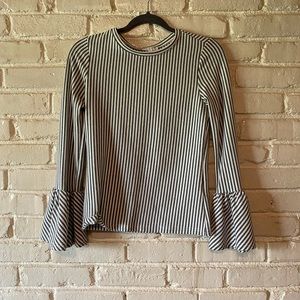 Striped bell long sleeve top